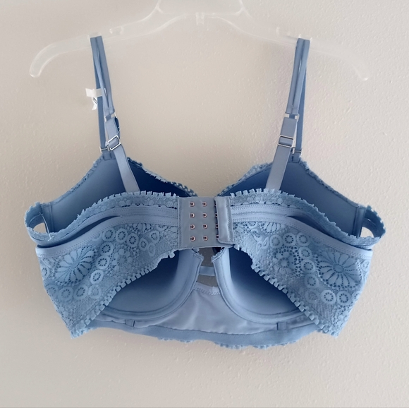 NWT Aerie Sky Blue Lace Balcinette Bra, Size 40DD - Picture 2 of 16
